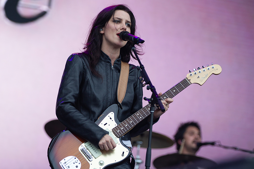 Wolf Alice performs at the Bud Light stage at the Lollapalooza music festival. Images by James Hoeck.